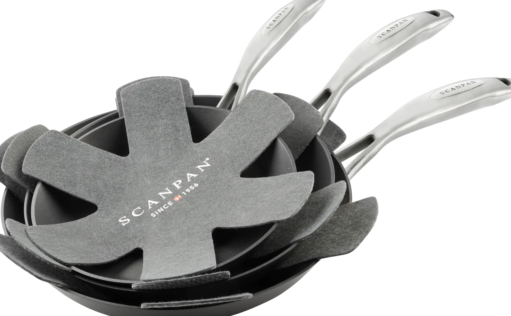 SCANPAN Pfannen|Schmorpfannen>3-tlg. Pfannenschutz-Set, 27/34/38 cm